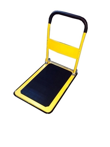 Platform Trolley - Plastic & Metal, 500x400 mm, Yellow | 5 kg Weight, 150 kg Load Capacity, 80 cm Handle Height, Versatile for Warehouses, Workshops, Offices