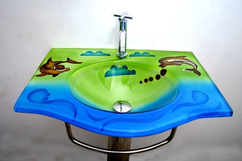 फिश डिज़ाइन ग्लास बेसिन सेट