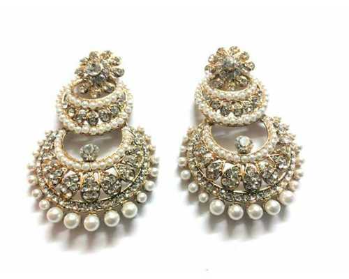 Kundan Pearl Stone Studded Earrings