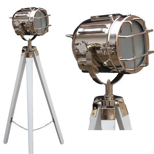 Solid Chrome Floor Spotlight