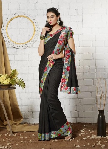 Black new Khadi silk saree