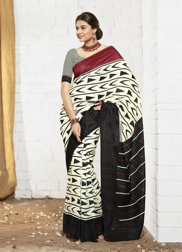 New white and red khadi silk saree