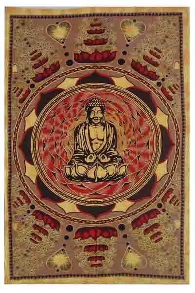 Multicolor Printed Lotus Buddha Tapestry