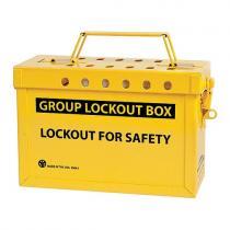 Safety Lockout Hasp - Steel, Variable Size, Red | Rustproof, Chemical Resistant, Multi-user Rubber Handle