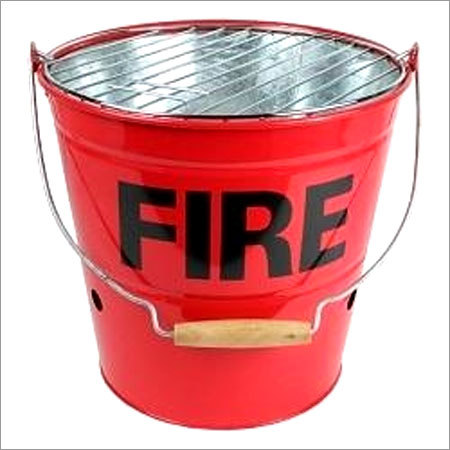 Fire Bucket - G.I Sheet with Round Bar Handle | Red, Corrosion Resistant, 1 Year Warranty, Ideal for Industrial and Commercial Use