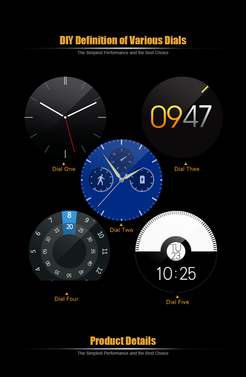 Bluetooth Smart Watch For Ios And Andriod Mobile Phone With Heart Rate Monitor