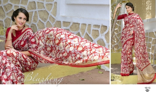 Red Color Khadi Silk Saree