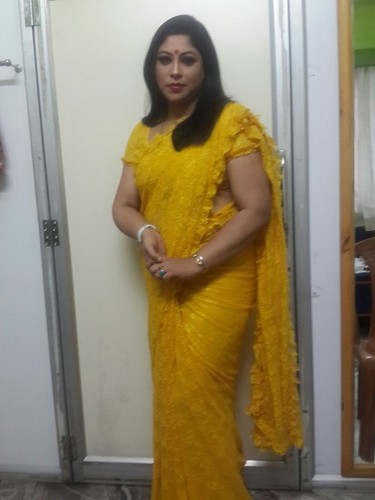पीला जाली साड़ी