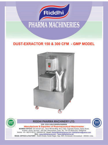 धूल निकालने की क्षमता: 150 और 300 Cfm T/hr