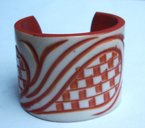 Designer Bangles - Wooden, 2.4 Inch Round | Exuberant Red And White Floral Prints For Parties