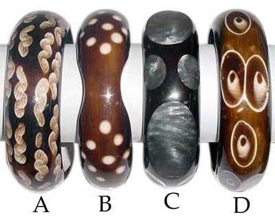 Brown And Black Woodenpaintedbangles408