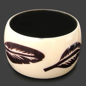 White And Brown Woodenpaintedbangles410