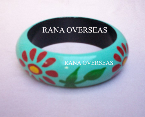 Blue And Red Woodenpaintedbangles412