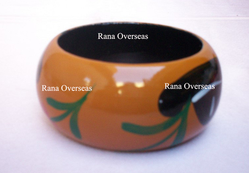Orange Woodenpaintedbangles416