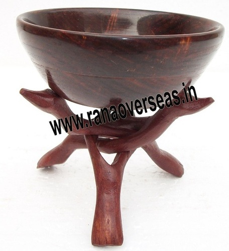 Wooden Bowl Stand - Sheesham Wood, 30 x 30 x 9 CM Size | Antique Imitation Style, Ideal for Home & Holiday Decoration, Custom Packaging Available