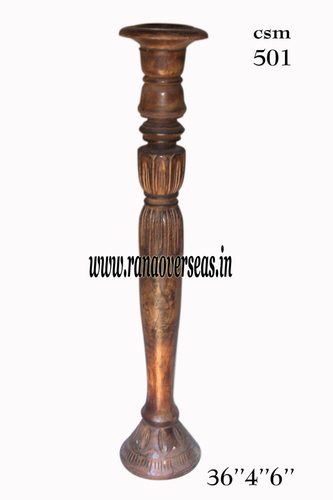 Wooden Candle Stand - 36 x 4 x 6 Inch | Antique Imitation, Polished Finish, Custom Packaging, Versatile for Home Decoration, Art Collectibles, and Holiday Gifts