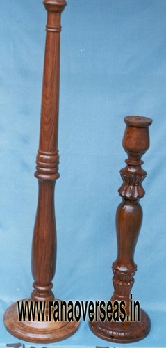 Wooden Candle Stand - Polished Wood, 5 x 23 x 3 to 6 x 25 x 5 Inch , Antique Imitation Style for Ceremony and Party Decoration, Gift, Home Decoration, and Collectible