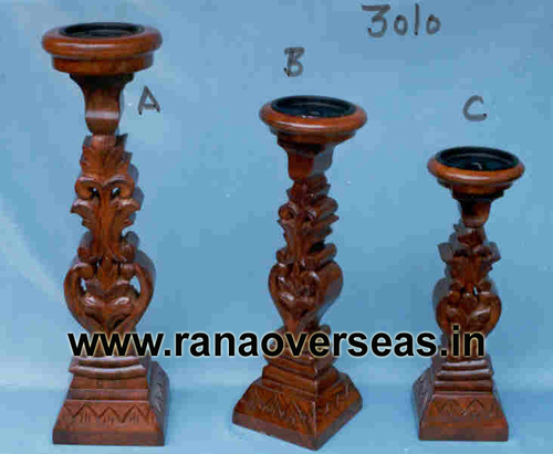 Wood Wooden Candle Stand