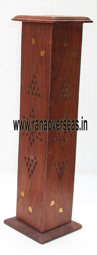 Wooden Incense Burner - Polished Wood Finish, Elegant Coffin Design for Stick and Cone Incense, Arts and Crafts Decorative Piece