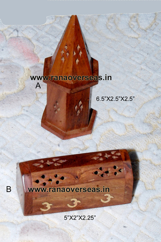 Wooden Incense Burner - Coffin Design, Handcrafted Wooden Construction for Cone and Stick Incense, Smoky Aroma Escape