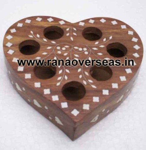 Wooden Lip Stick Stands - Sheesham Wood, Polished Finish, Antique Imitation Style - Customized Colors, Printed Designs, Perfect for Gifts and Decorations