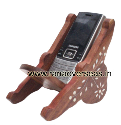 Wooden Mobile Stand - Premium Quality Wood, Hand-Carved or Gemstone Painted, Unique Table Accessory for Home and Office Use | Ideal Business Gift, Wedding Decoration, Arts and Crafts, Souvenir