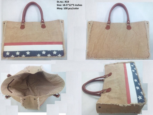 White Canvas Shopping Carry Bag