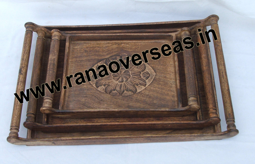 Wooden Spring Tray - Solid Wood, Fish, Apple, Mango & Papaya Shapes | Antique Imitation, Polished Finish, Eye-Catching Designs