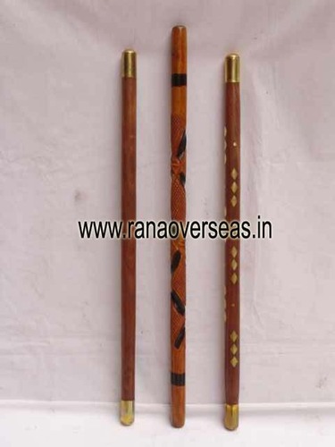 Wooden Walking Sticks - High-Quality Wood, 35-37 Inches Size | Brass Fittings, Polished Finish, Antique Imitation Design, Custom Colors Available