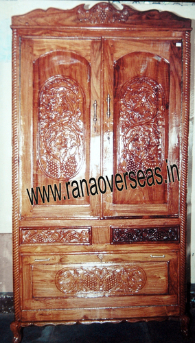 Wooden Almirah - Tigerwood, Brown Finish | Durable, Eco-friendly, Water Resistant, Easy To Clean, Indoor Furniture