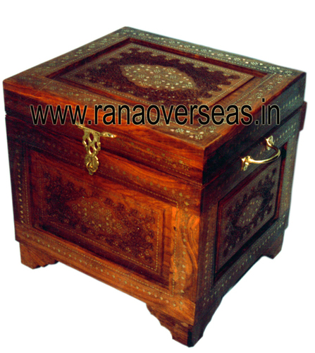 Wooden Container Boxes - Tigerwood, 355.6 x 355.6 x 304.8 mm, Brown | Durable Outdoor Furniture, Easy to Clean, Polished Finish, Indian Style Design