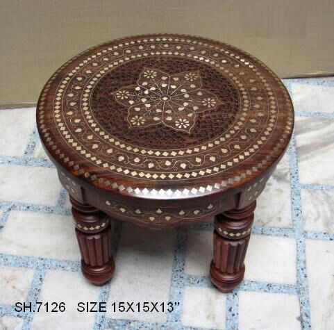 Wooden Stools - Tigerwood and Oak Finish , Brown Color, Eco-Friendly Design, Easy to Clean for Indoor Use