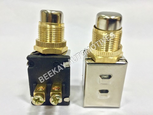 PUSH IDEAL SWITCH - Brass Material, 12 Volt, Silver, Black & Golden Colors | Durable Design for Cars, Buses & Trucks