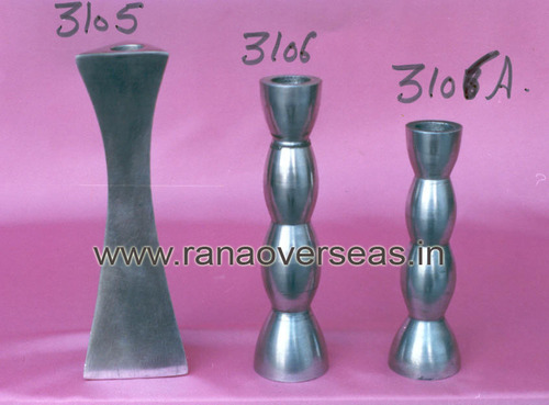 Aluminium Antique Finish Candle Stand - Aluminium, Polished Finish, Silver Color | Unique Luxury Design, Elegant Shape, Anti-Corrosive Quality, Holds Tea Candles