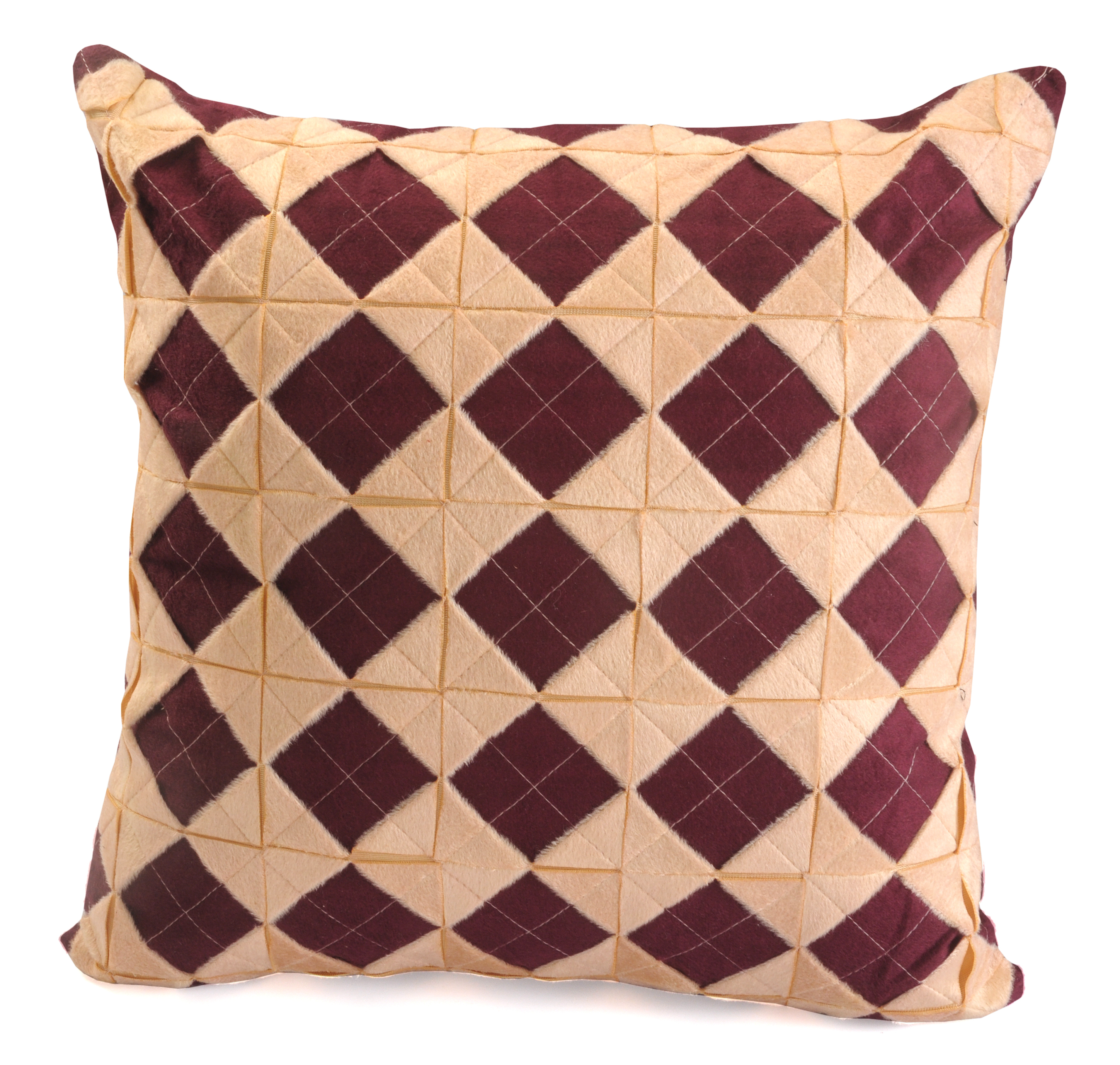 Cushion Cover - Polyester Velvet, 15x15 Inches, Rectangular Shape | Decorative Patchwork Design, Spot Clean Only, Pack Of 5