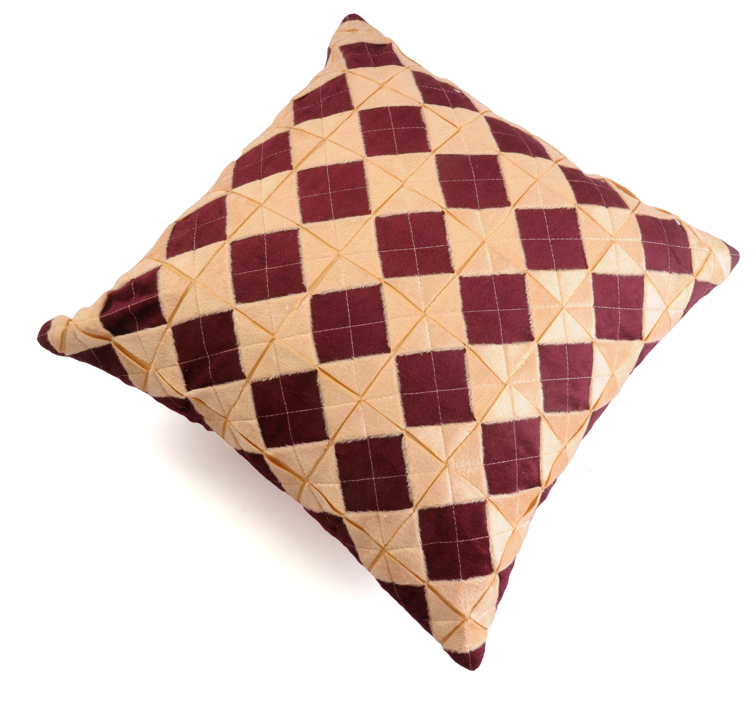 Cushion Cover - Polyester Velvet, 15x15 Inches, Rectangular Shape | Decorative Patchwork Design, Spot Clean Only, Pack Of 5