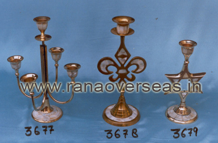 Brass Candle Stand - Polished Metal, Golden Finish | Durable, Safe to Use, Exquisite Indian Design