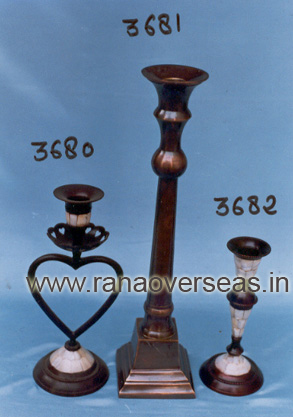 Brown Brasscandlestands3680-3681-3682 In Copper Antique Finish