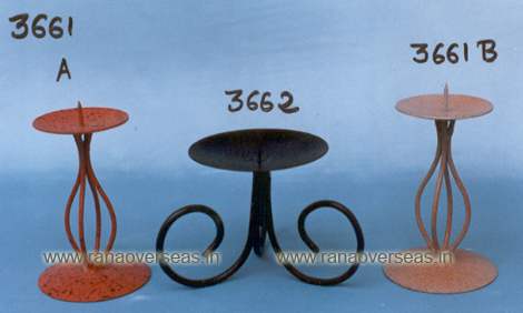 Cream And Brown Ironcandlestand3661-3662-3661B