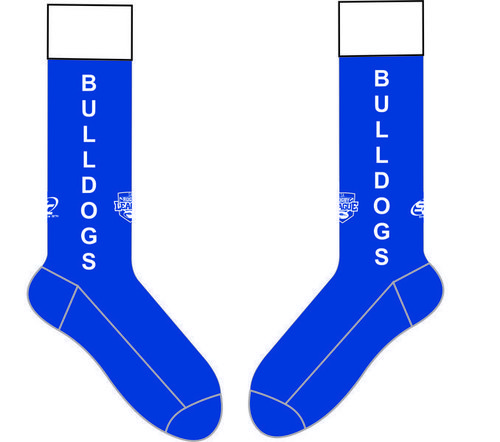 Custom Football Socks - Polyester, Knee-High, Blue | Moisture-Wicking, Breathable, Seamless, Lightweight, Durable, Comfortable, Protective, Customizable