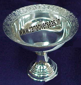 Ice Cream Cups - Brass and Copper Metal, Polished Silver Finish | Professional Indian Style Bowls and Cups