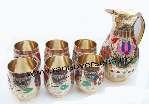 Golden Brass Meenakari Lemon Sets 5