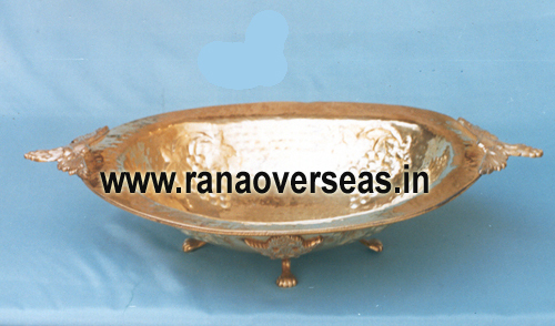 Brass Serving Dish - Unique Shaped Elegant Design | Polished Finish, Gold Tone, Indian Style