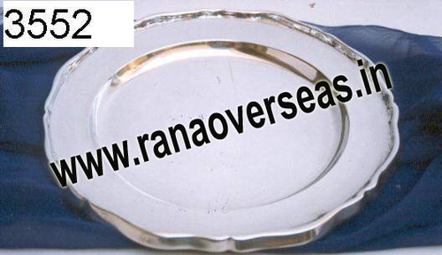 Brass Silver Plated Tray - Medium Size, Polished Silver Finish | Exquisite Indian Design, Durable Metal Construction