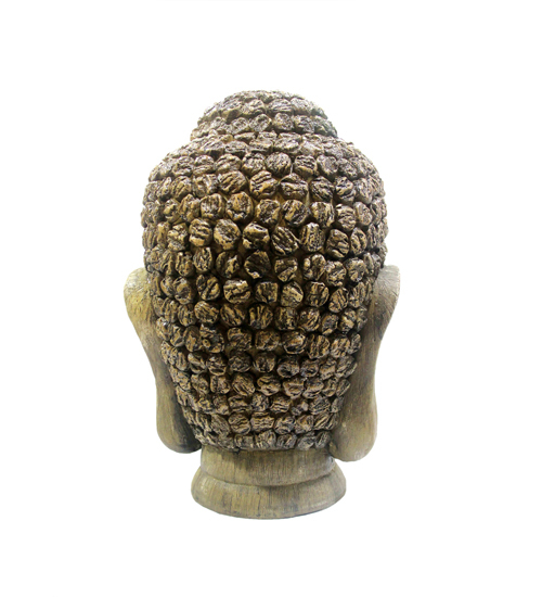 Buddha Head In Polymarble With Wooden Finish