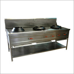 Three Burner Chinese Range Oven with Stock Pot