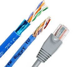 Cat-5 Cables - PVC Material, Blue and Grey Color | High Tensile Strength, Rust Proof, Longer Functional Life