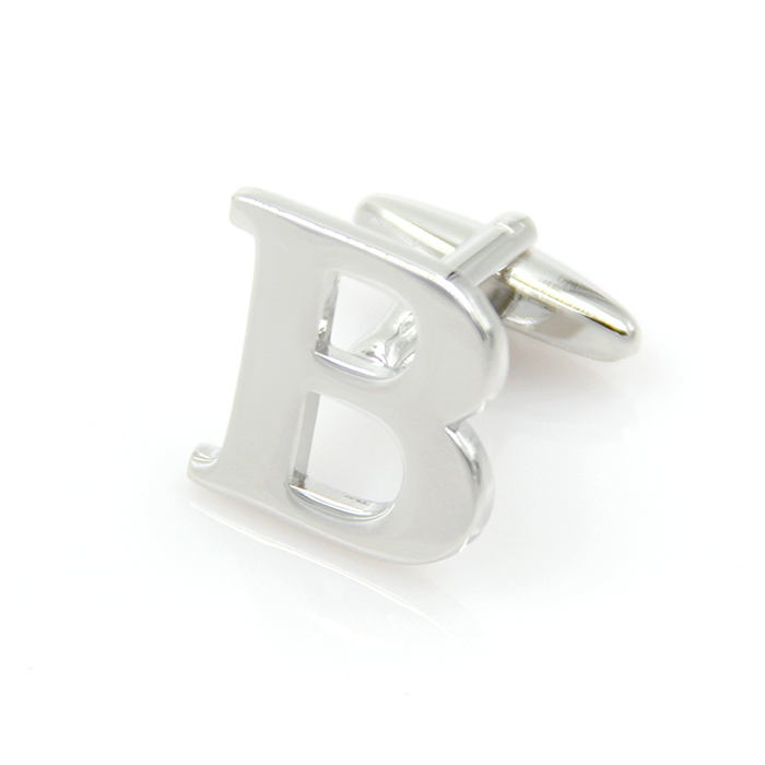 Alphabet Cufflink - Zinc Alloy / 22 Mm Size / Silver Or Gold Color | Custom Engraved With Prong Setting, Ideal Gift For Men
