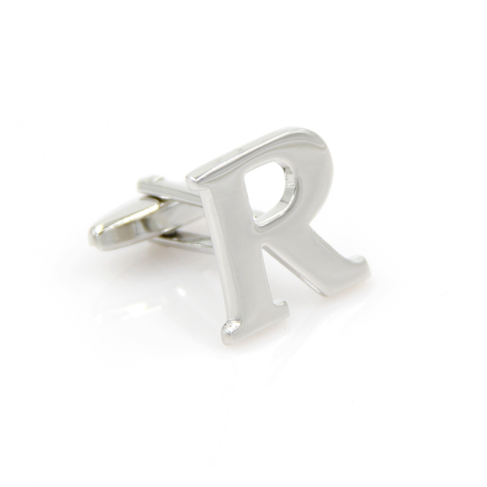 Alphabet Cufflink - Zinc Alloy / 22 Mm Size / Silver Or Gold Color | Custom Engraved With Prong Setting, Ideal Gift For Men
