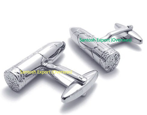 Alphabet Cufflink - Zinc Alloy / 22 Mm Size / Silver Or Gold Color | Custom Engraved With Prong Setting, Ideal Gift For Men